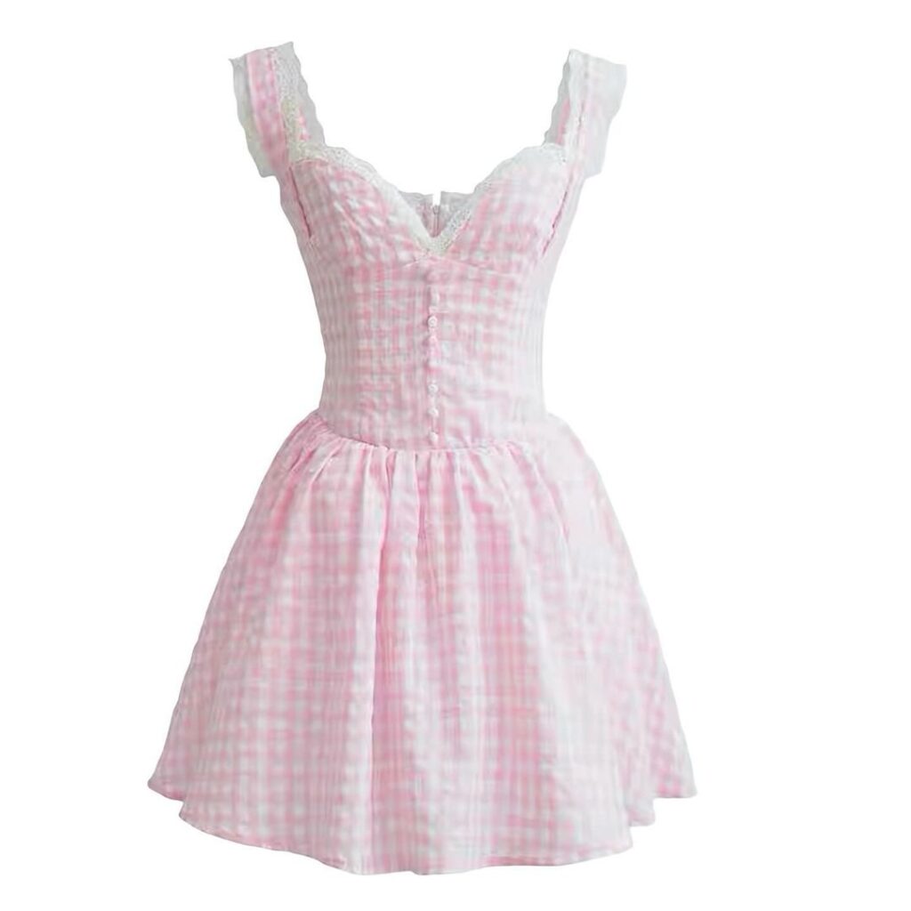 Beth Pink Gingham Dress
