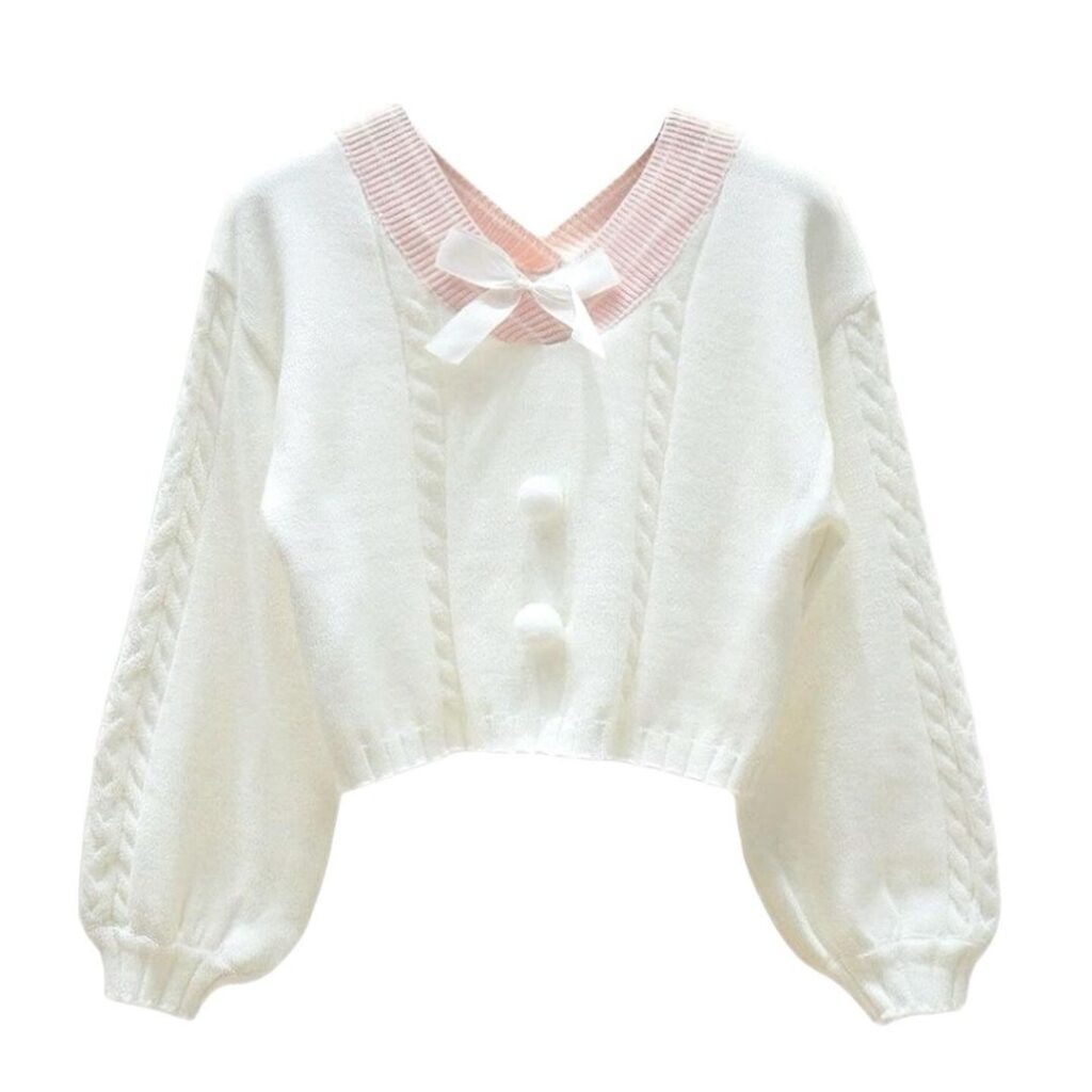 Enola White Knitted Sweater