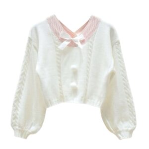 Enola White Knitted Sweater