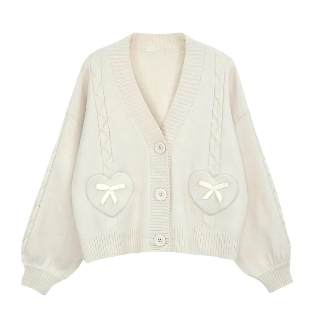 Emilia Bowknot & Heart Cardigan