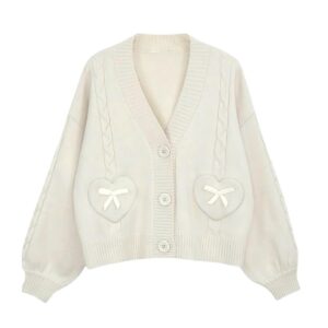 Emilia Bowknot & Heart Cardigan