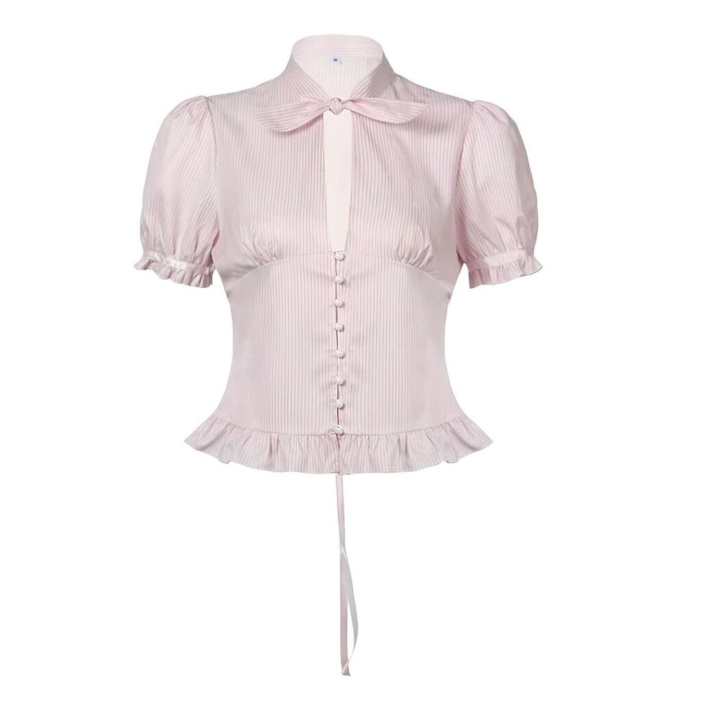 Diane Hollow Striped Shirt